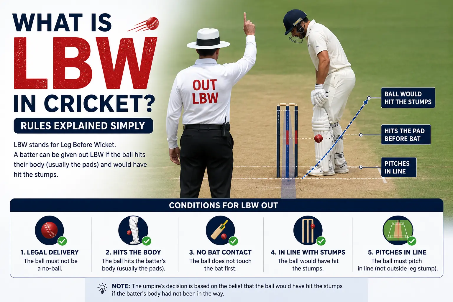 What Is LBW in Cricket? Rules Explained Simply